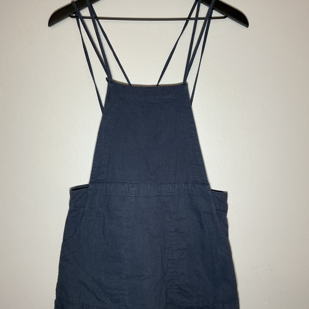 Free People Dark Blue linen overall dress